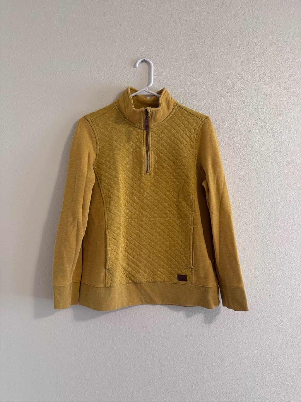 L.L. Bean Quilted Half‑Zip Pullover Sweater - Mustard